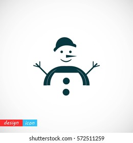 Snowman icon, Vector EPS 10 illustration style