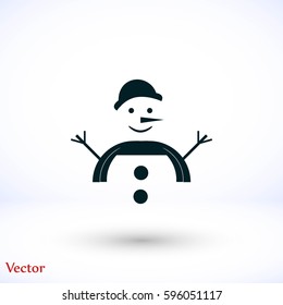 Snowman icon, Vector EPS 10 illustration style