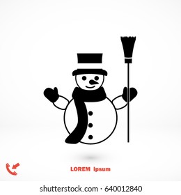 Snowman icon, Vector EPS 10 illustration style