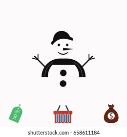 Snowman icon, Vector EPS 10 illustration style