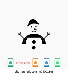Snowman icon, Vector EPS 10 illustration style