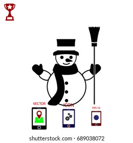 Snowman icon, Vector EPS 10 illustration style