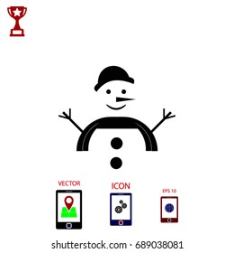 Snowman icon, Vector EPS 10 illustration style