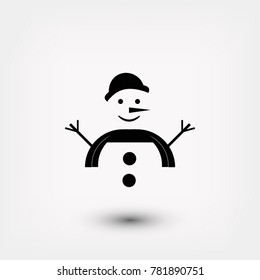 Snowman icon, Vector EPS 10 illustration style