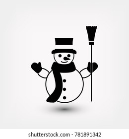 Snowman icon, Vector EPS 10 illustration style
