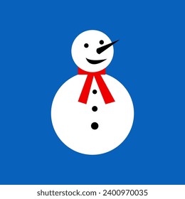 Snowman icon vector flat design template