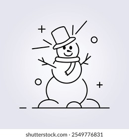 snowman icon vector illustration design, template element xmas symbol sticker design