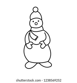 Snowman icon vector illustration on white background. Eps10