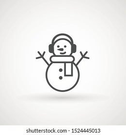 Snowman icon vector illustration on white background for Christmas design. Snowman xmas icon.