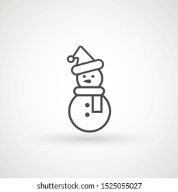 Snowman icon vector illustration on white background for Christmas design. Snowman xmas icon