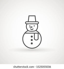 Snowman icon vector illustration on white background for Christmas design. Snowman xmas icon