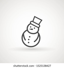 Snowman icon vector illustration on white background for Christmas design. Snowman xmas icon