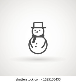 Snowman icon vector illustration on white background for Christmas design. Snowman xmas icon