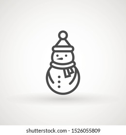 Snowman icon vector illustration on white background for Christmas design. Snowman xmas icon