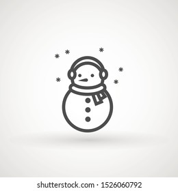 Snowman icon vector illustration on white background for Christmas design. Snowman xmas icon