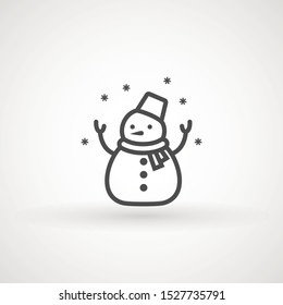 Snowman icon vector illustration on white background for Christmas design. Snowman xmas icon