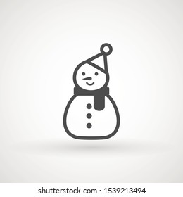 Snowman icon vector illustration on white background for Christmas design. Snowman xmas icon