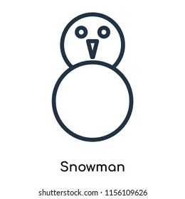 Snowman icon vector isolated on white background, Snowman transparent sign , thin symbols or lined elements in outline style