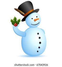 Snowman icon Vector isolated on white