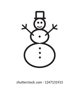 Snowman icon vector logo template