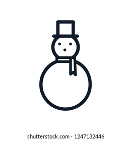 Snowman icon vector logo template