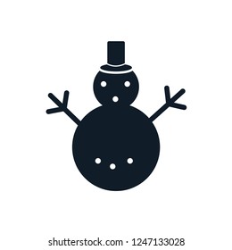 Snowman icon vector logo template