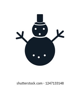 Snowman icon vector logo template
