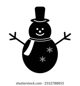 Ein Schneemann-Symbol, Vektor auf weißem Hintergrund