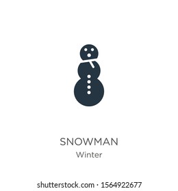 Snowman icon vector. Trendy flat snowman icon from winter collection isolated on white background. Vector illustration can be used for web and mobile graphic design, logo, eps10