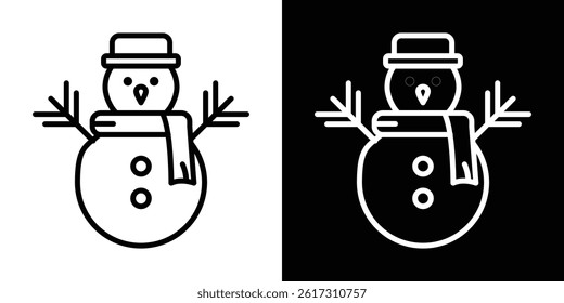 Snowman icon vector for web and mobile app. Symbol isolated.