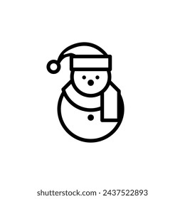 Snowman icon vector. Winter illustration sign. Cold symbol. Snow logo.