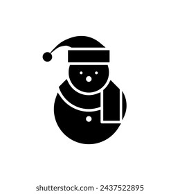 Snowman icon vector. Winter illustration sign. Cold symbol. Snow logo.