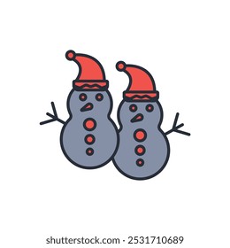 Snowman icon. vector.Editable stroke.linear style sign for use web design,logo.Symbol illustration.