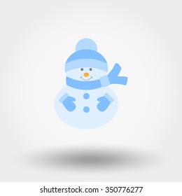 Snowman. Icon for web and mobile application. Vector illustration on a white background. Flat design style.
