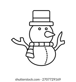Schneemann-Symbol auf weißem Hintergrund, Vektorgrafik