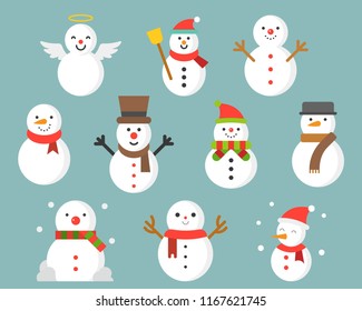 snowman icon for winter and christmas, flat design illustration vector