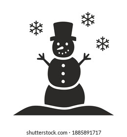 Snowman icon. Winter day. Vector icon isolated on white background.