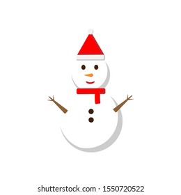 Snowman icon for your work, poster, cartoon or christmas.