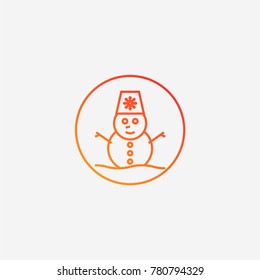 Snowman icon.gradient illustration isolated vector sign symbol