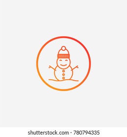 Snowman icon.gradient illustration isolated vector sign symbol