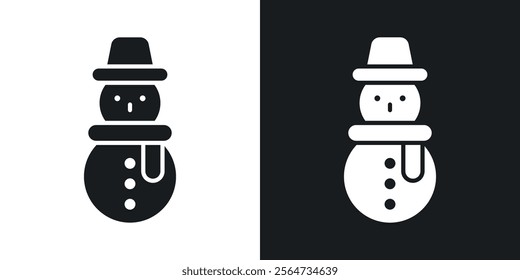 Snowman icons in flat syle