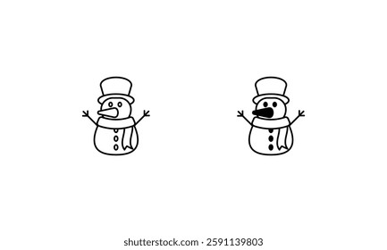 Snowman icons set vector stock illustration
