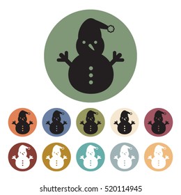 Snowman icons set.Vector illustration
