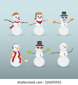 Snowman Icons vector illustration