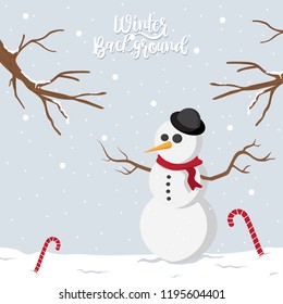Snowman Illustration Card