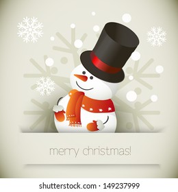Snowman  illustration for Christmas design. 