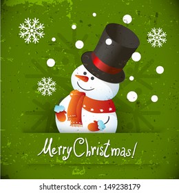 Snowman  illustration for Christmas design. 