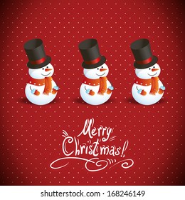 Snowman illustration for Christmas design. 