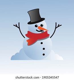 Snowman illustration for commercial use