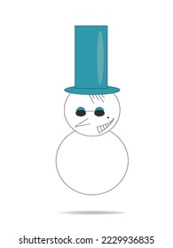 snowman illustration on white background new year concept. holiday. winter